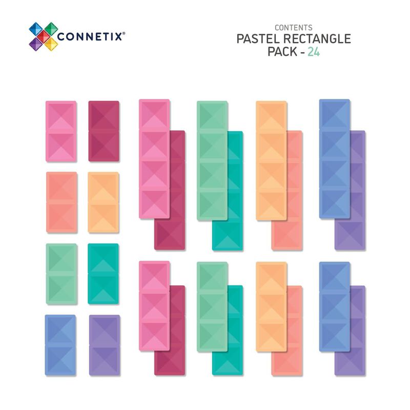 Connetix Tiles Pastel Rectangle Pack 24 pc image number 1