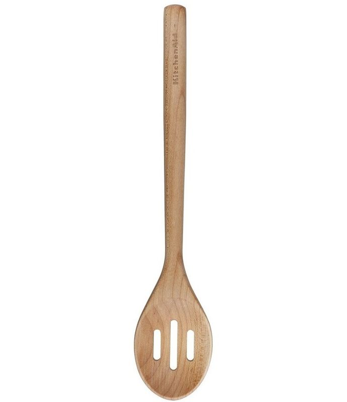 KitchenAid Maple Wood Slotted Spoon image number 0