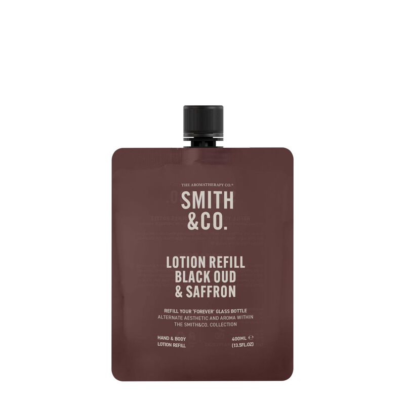 Smith & Co.. Hand & Body Lotion Refill 400ml - Black Oud & Saffron image number 0