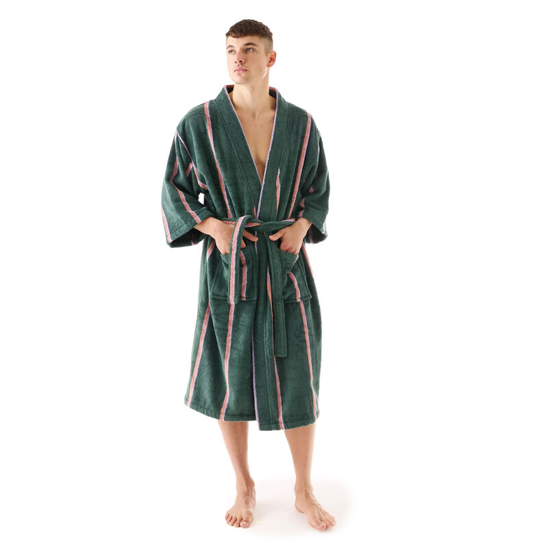 Kip&Co Wakame Crush Stripe Bamboo Terry Bath Robe image number 2