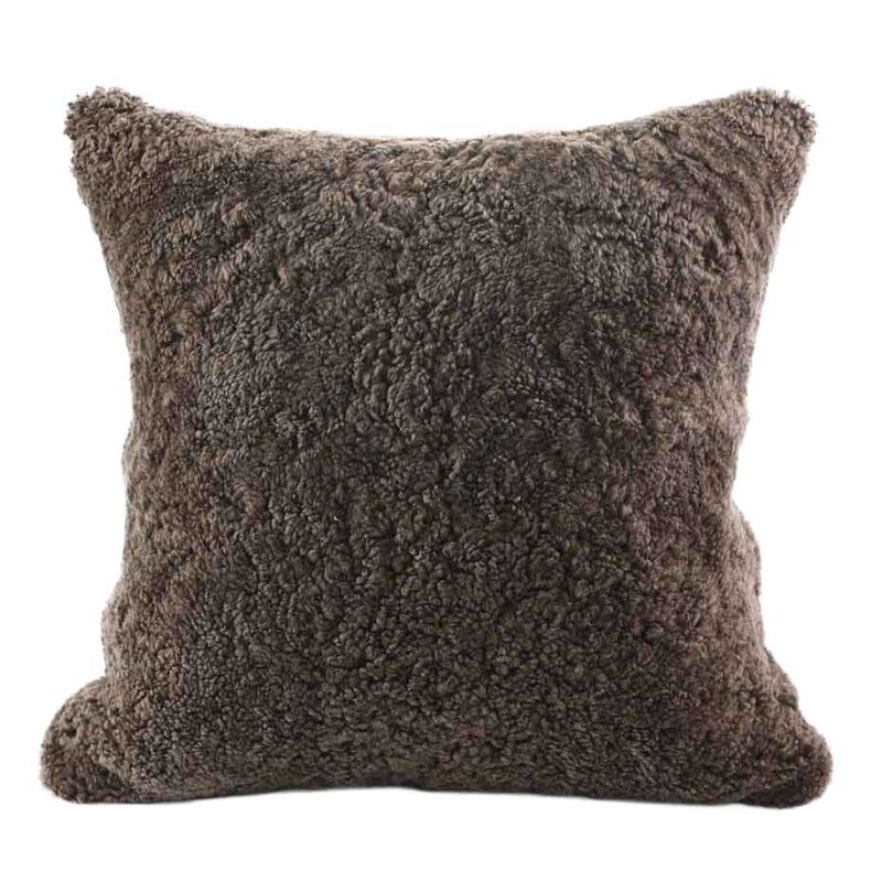 MM Linen Short Wool Sheepskin Cushion 50x50 - Mushroom image number 0