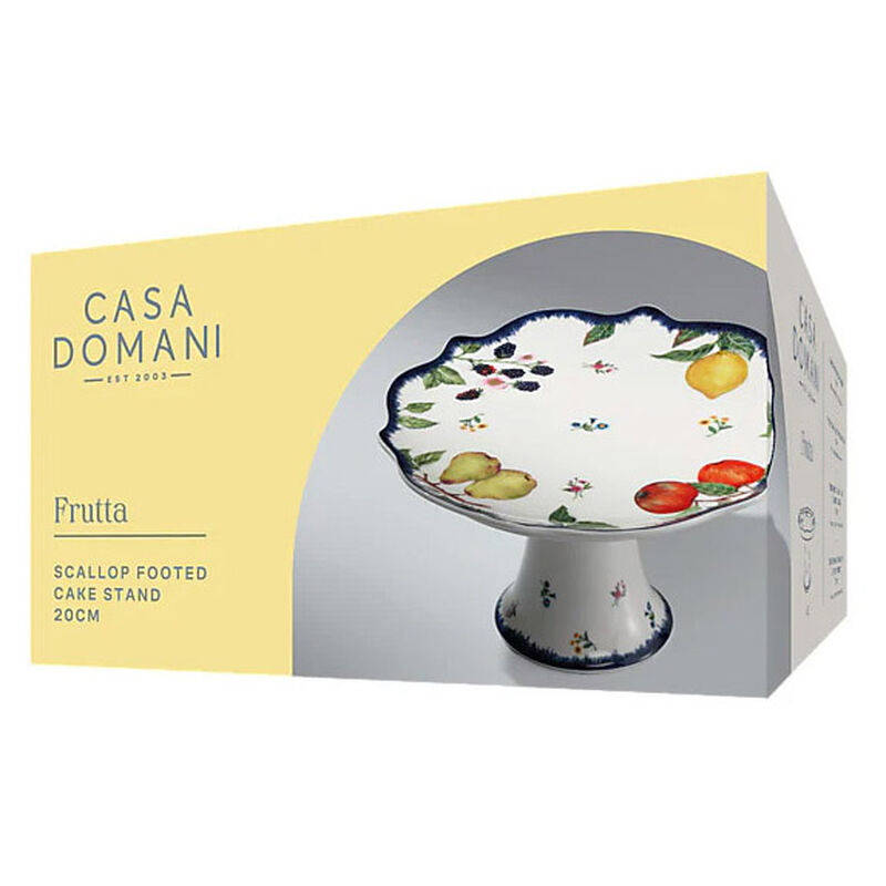 Casa Domani Frutta Scallop Footed Cake Stand 20cm Gift Boxed image number 2