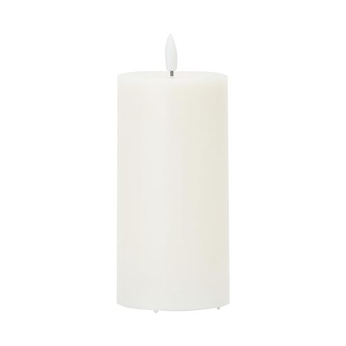 Stellar Haus White Pillar Indoor LED Candle With Timer  15x7.5cm - Large