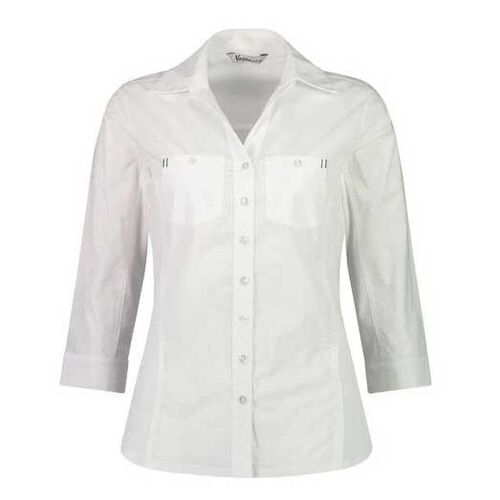 Vassalli Plain Button Up Shirt With Rib Panels