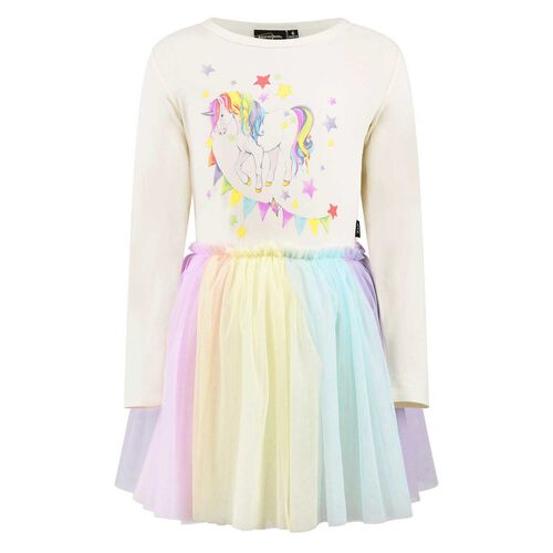 Rock Your Baby Unicorn Flags Long Sleeve Circus Dress