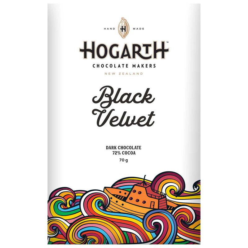 Hogarth Black Velvet 71% Dark Chocolate Bar 70g image number 0