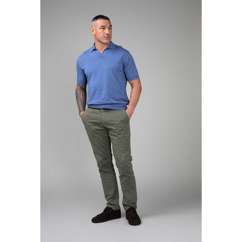Rembrandt Amalfi China Blue Knitted Polo image number 3