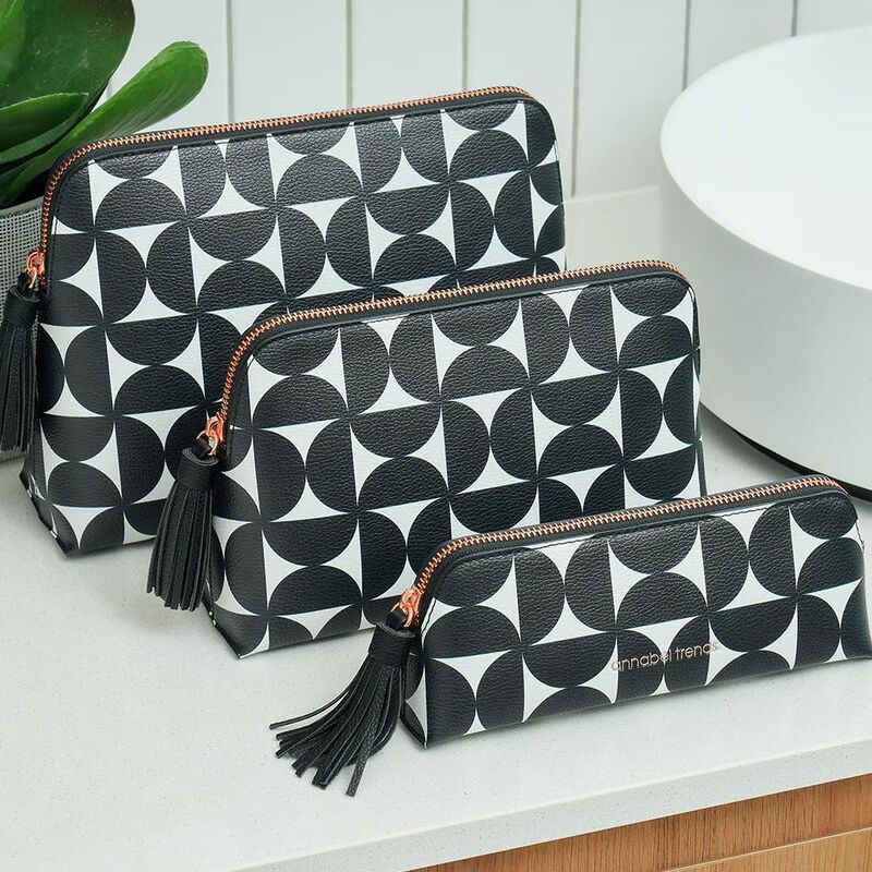 Annabel Trends Vanity Bag Medium - Black & White Geometric image number 1