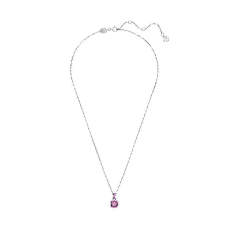 Swarovski Birthstone Square Cut Pendant - February Purple image number 1