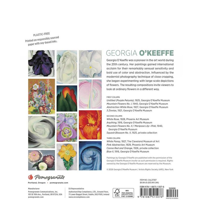 Pomegranate Georgia O'Keeffe Mini Wall Calendar 2027 image number 2