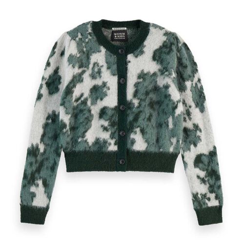 Scotch & Soda Jacquard Crew Neck Cardigan