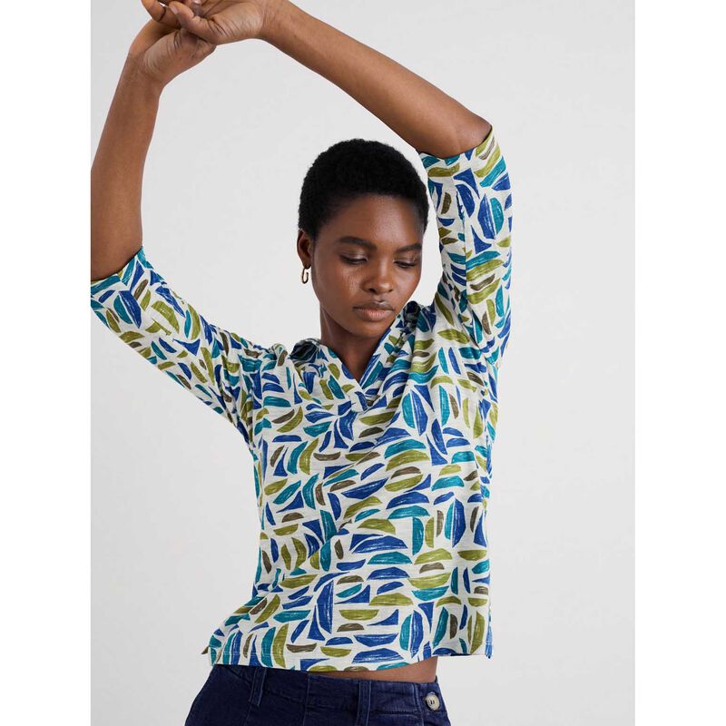 Seasalt Cornwall Wavecrest Shirt Harbour Hulls Chalk image number 1