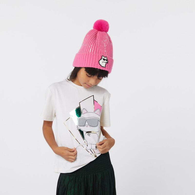 Karl Lagerfeld Pom-Pom Beanie with Sequins T3 - T4 image number 5