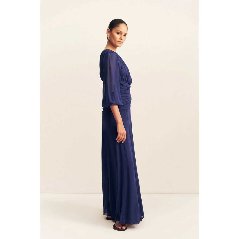 Shona Joy Romy High Neck Balloon Sleeve Maxi Dress image number 3