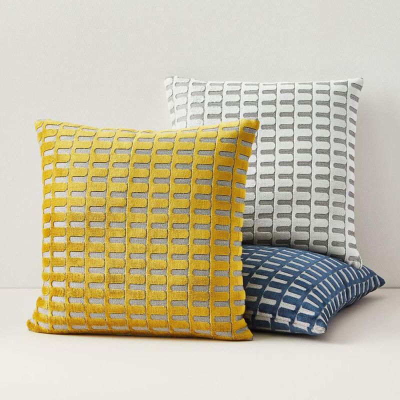 West Elm Cut Velvet Arches Cushion Cover 51cm White image number 2