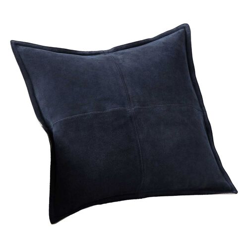 Pottery Barn Pieced Suede Cushion Cover 50cm Navy