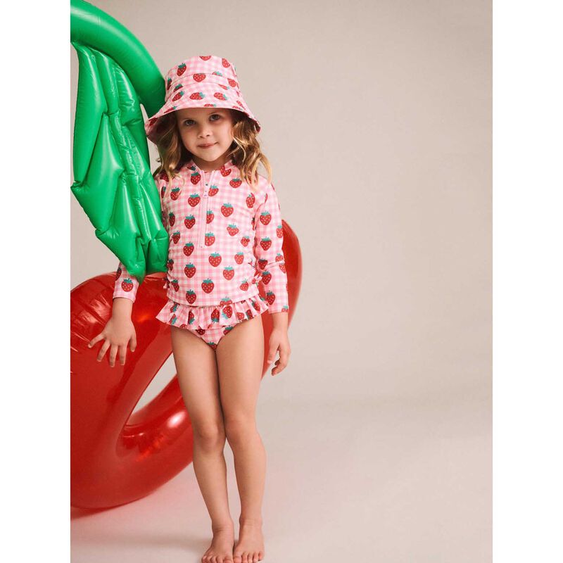Huxbaby Strawberry Check 2Pc Swim Set 3-5Y image number 2