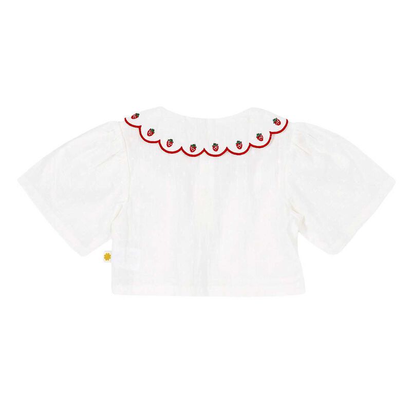Goldie + Ace Scallop Collar Strawberry Cropped Blouse 3-5Y image number 3