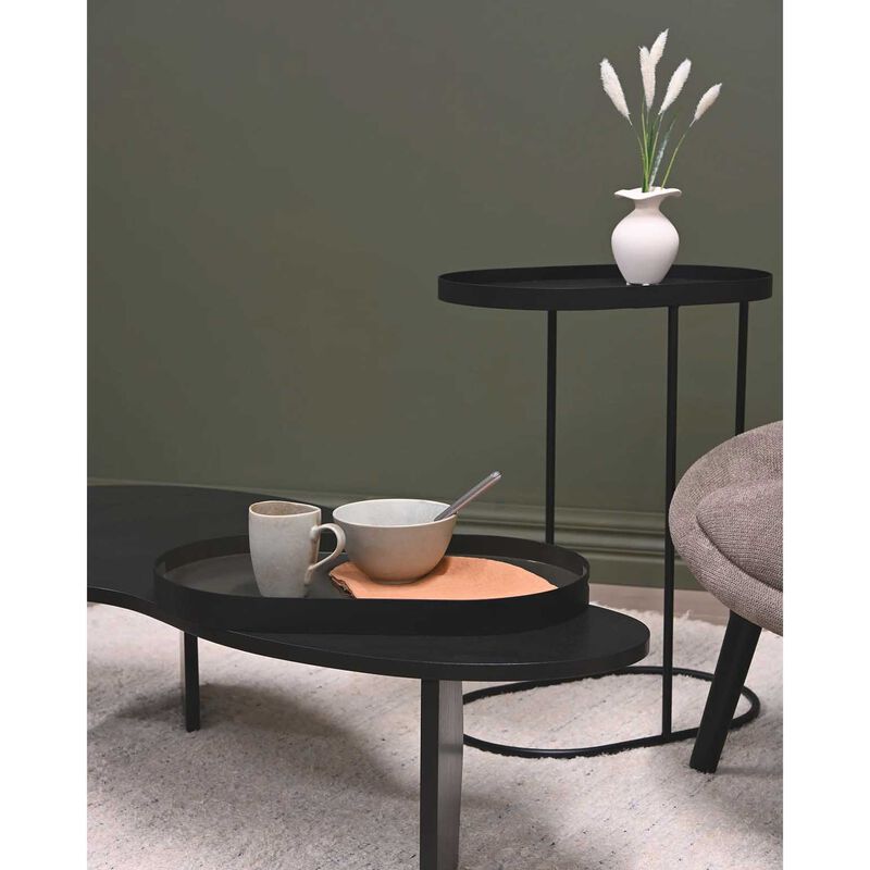 Studio Arlo Sofa Tray Table - Black & Army Grey Green image number 1