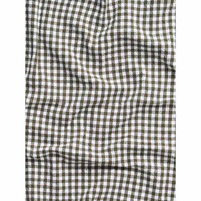 Citt&agrave; Gingham Washed Cotton Tea Towel Olive 50x70cm image number 2