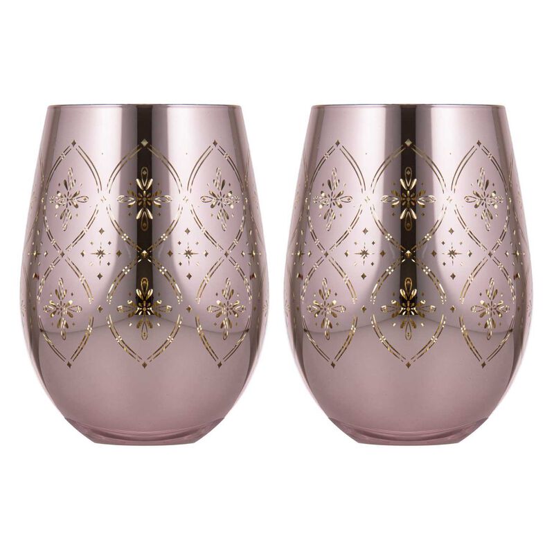 Tempa Chantelle Blush 2pk Stemless Glass image number 0