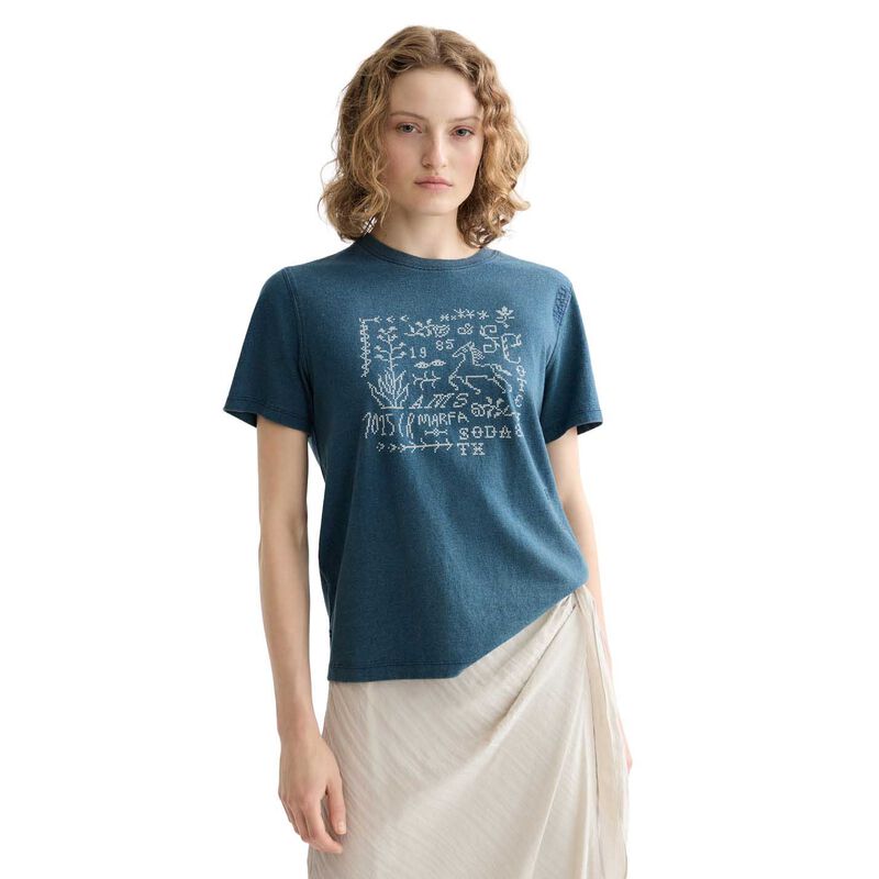 Scotch & Soda Indigo Graphic Regular Fit T-Shirt image number 0