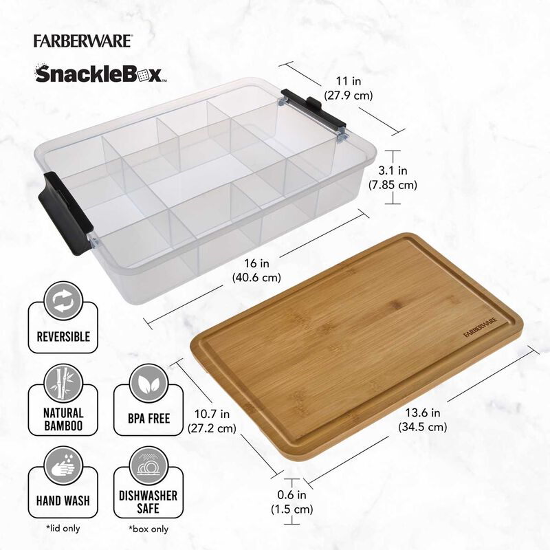 Farberware Snacklebox Bamboo Board And Box 30x40.5cm image number 2