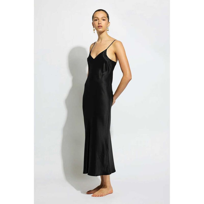Ginia Silk Long Nite V Neck image number 3