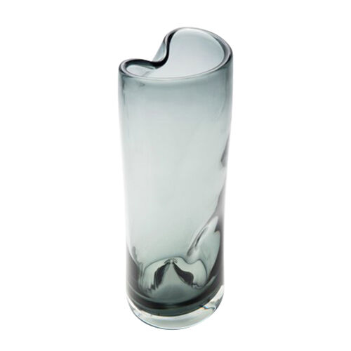 Salisbury Shaped Glass Vase 30cm - Smoke
