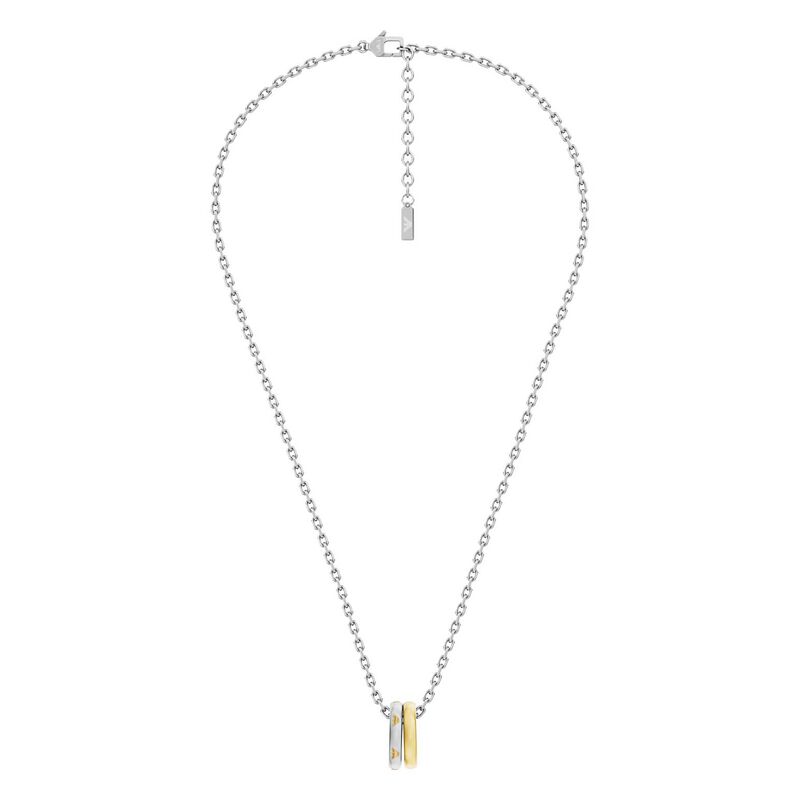 Emporio Armani Two-Tone Stainless Steel Pendant Necklace image number 1