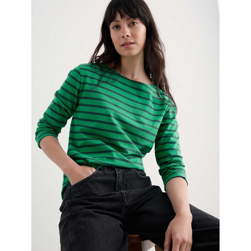 Seasalt Cornwall Sailor Shirt Breton Glade image number 1