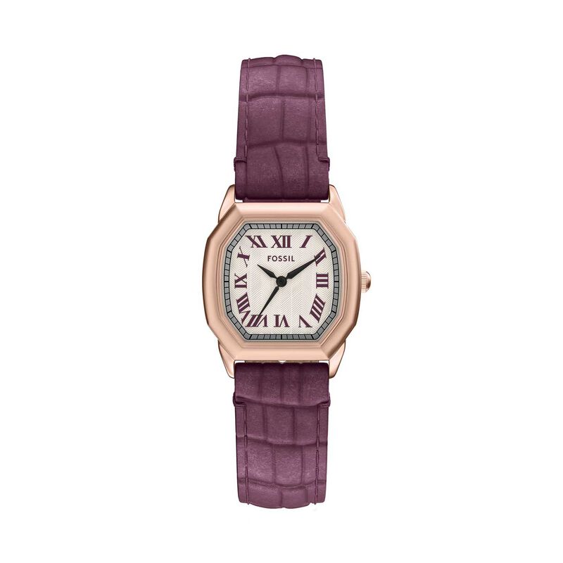 Fossil Harlow Three-Hand Burgundy Croco Leather Watch ES5428 image number 0