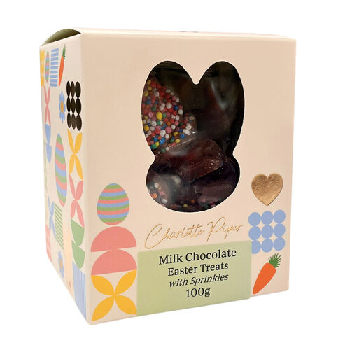 Charlotte Piper Box Easter Treats 100g Milk Chocolate with Sprinkles