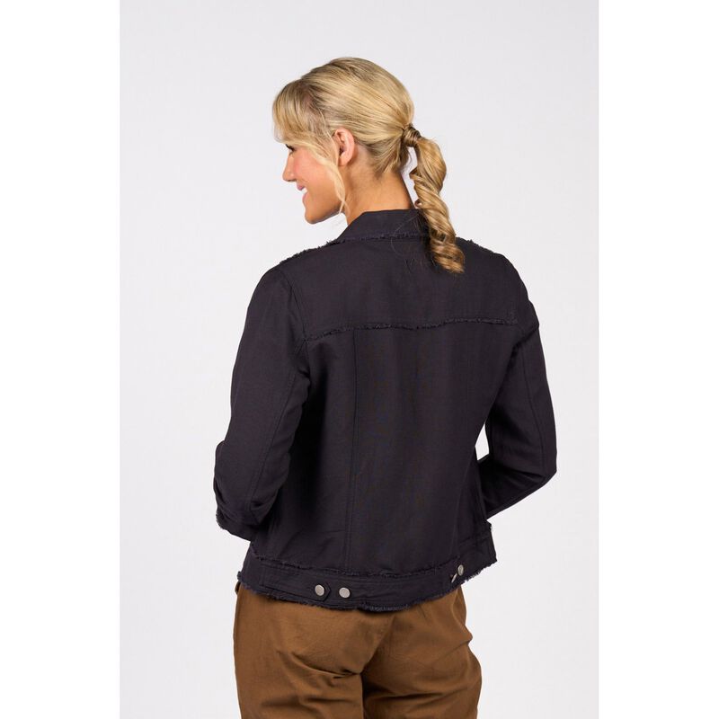 Vassalli Linen Jacket with Frayed Seams image number 1