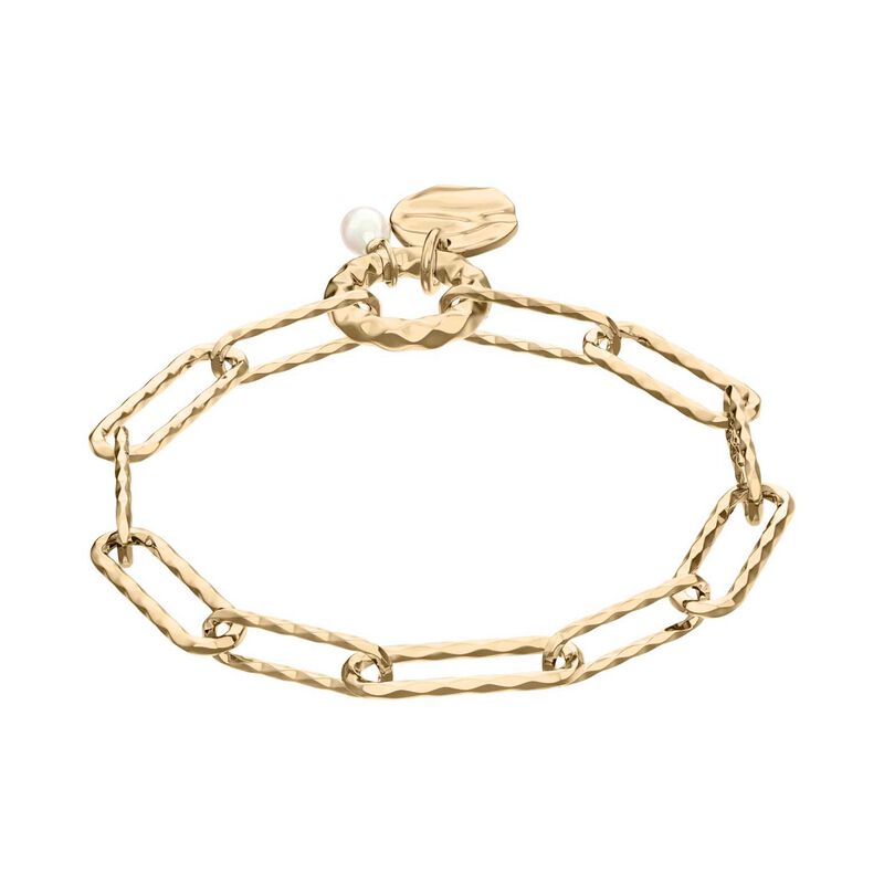 Skagen Agnethe Pearl Gold-Tone Brass Chain Bracelet image number 1