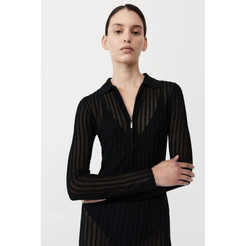 St. Agni Sheer Stripe Dress image number 3