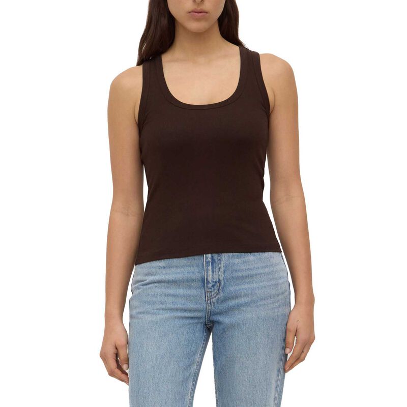Assembly Label Robyn Scoop Neck Rib Tank Ganache image number 0