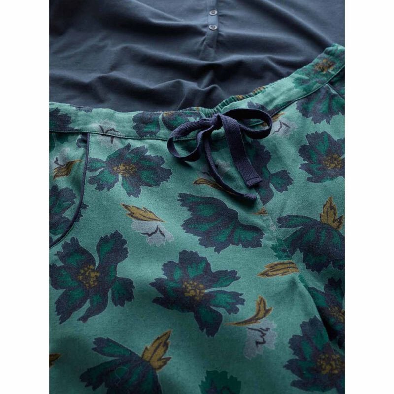Seasalt Cornwall Evening Path Pyjamas Camellia Collage Dark Jade image number 2