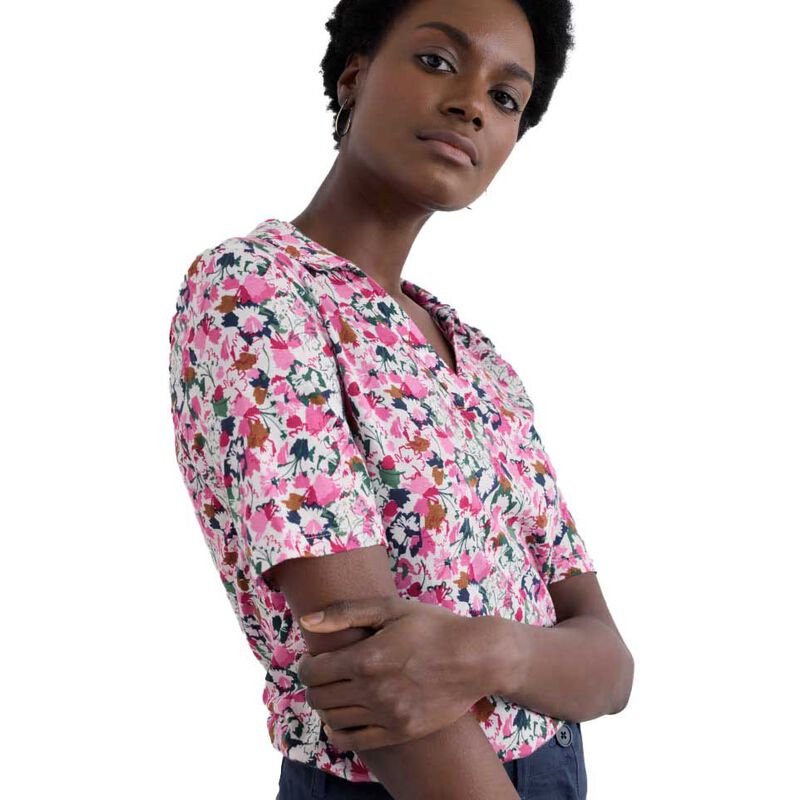 Seasalt Cornwall S/S Misty Sky Shirt Blossom Sketch Chalk image number 0