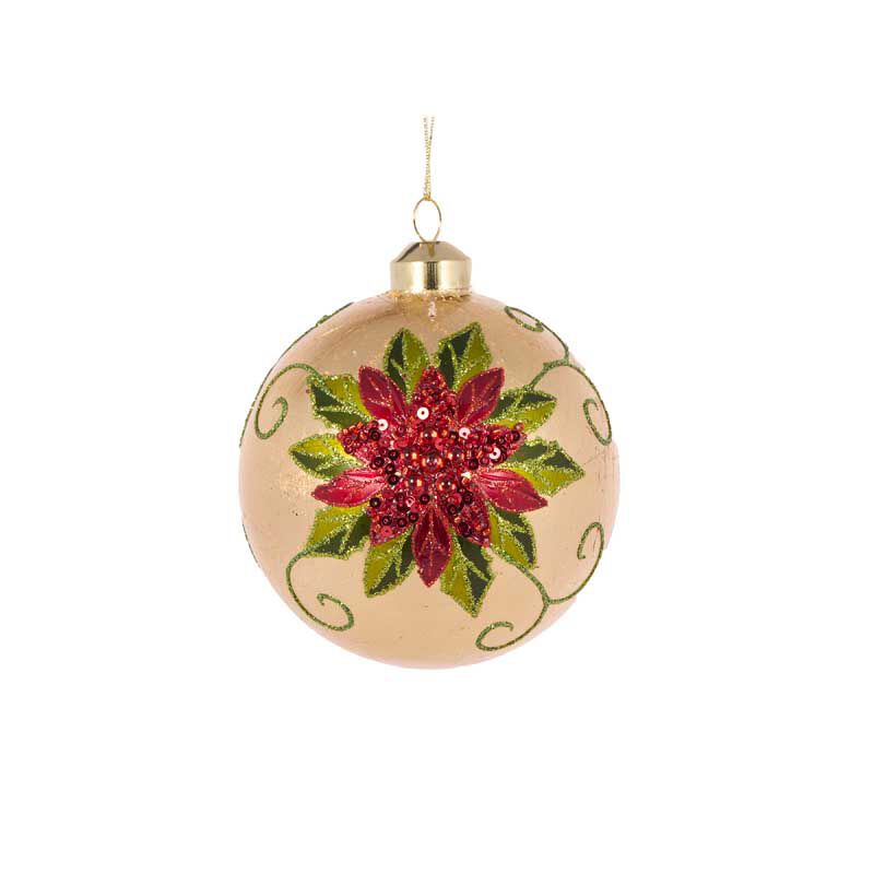 Holly & Ivy Elaborate Sequin Poinsettia Bauble image number 0