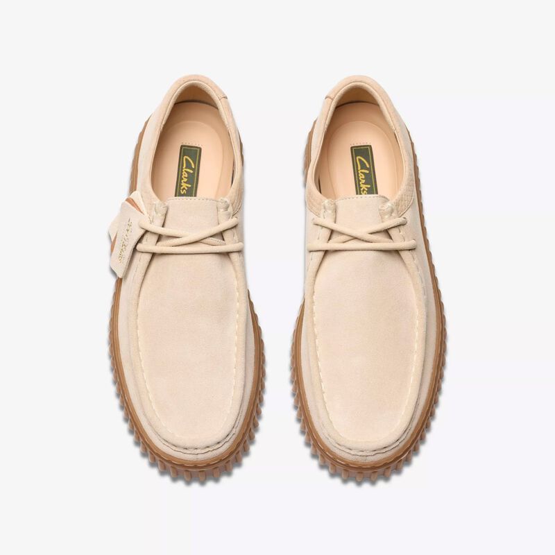 Clarks Mens Torhill Lo Ecru Suede image number 2