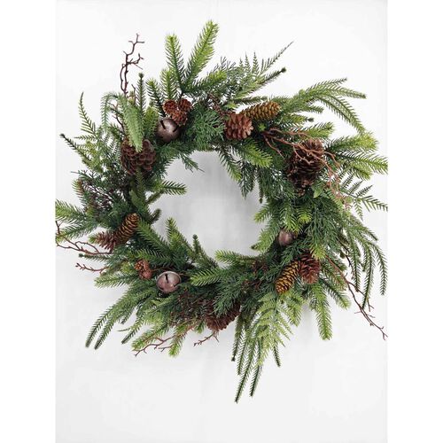 Real Touch Woodland Theme Wreath 24"