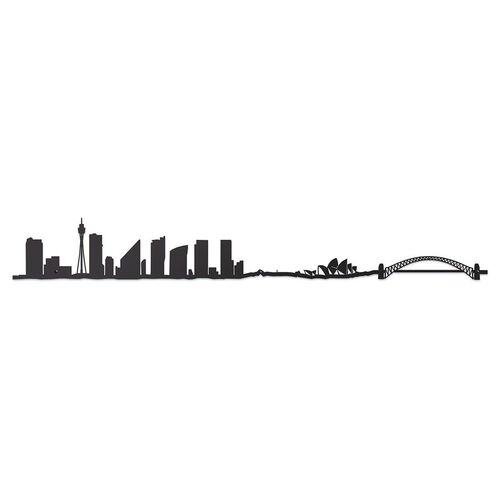 The Line Skyline of Sydney Black Steel Silhouette 50cm