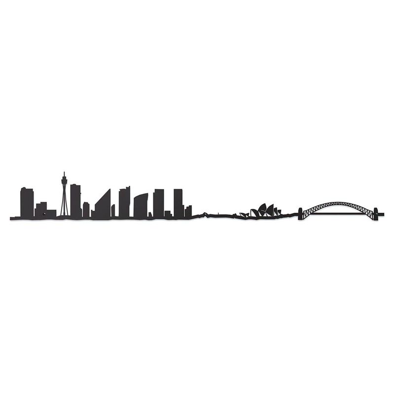 The Line Skyline of Sydney Black Steel Silhouette 50cm image number 0