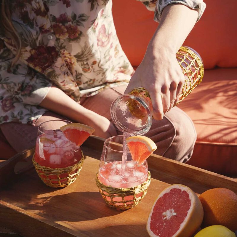 Island Carafe & Stemless Wine Glass Set By Twine Living&reg; image number 1