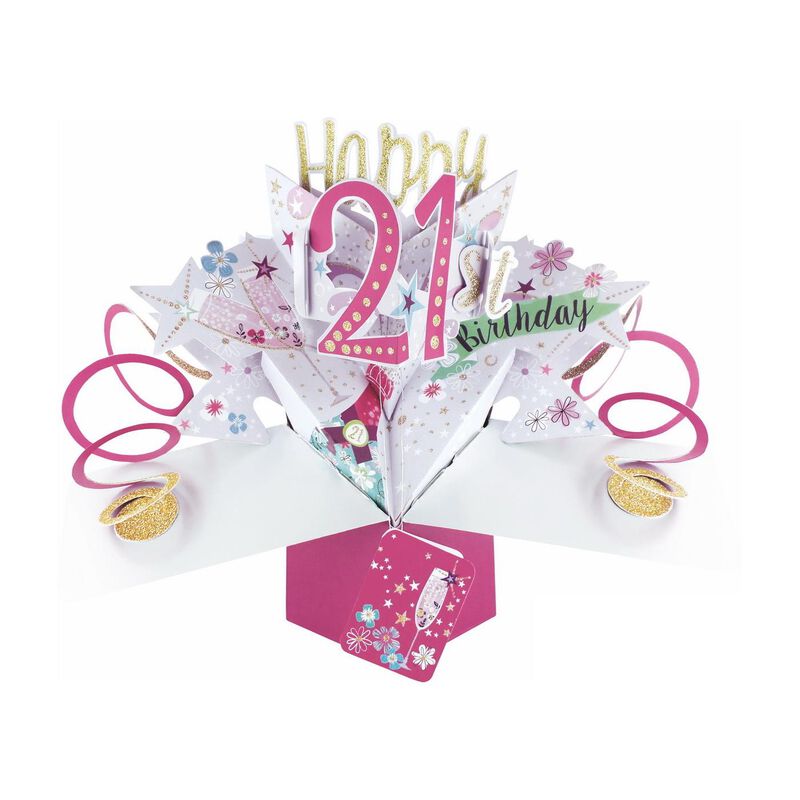 Antics 21st Birthday Bubbly Pop Up Card image number 0