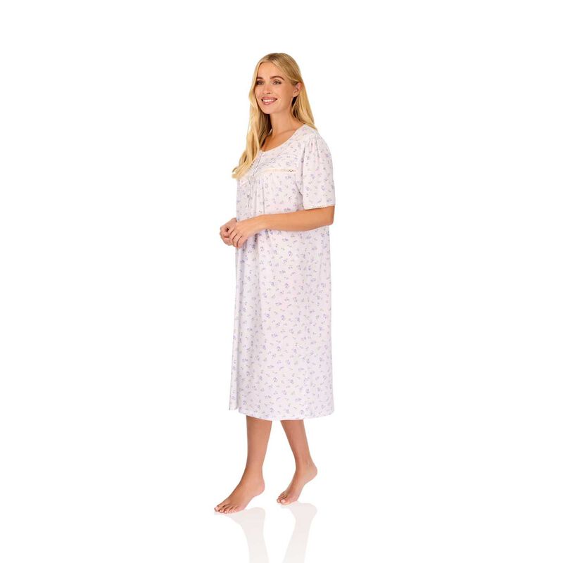 La Marquise Vintage Blossoms Cotton-Rich Jersey Short Sleeve Nightdress image number 5