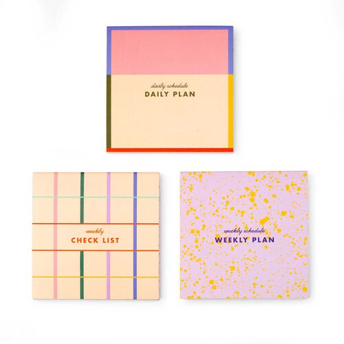 Kikkerland Sticky Note Memo Pads Set of 3