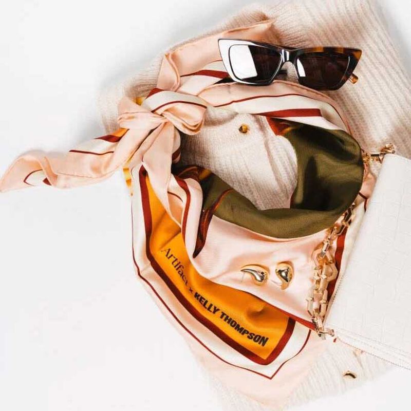Artifact x Kelly Thompson Gilded Square Silk Scarf image number 1