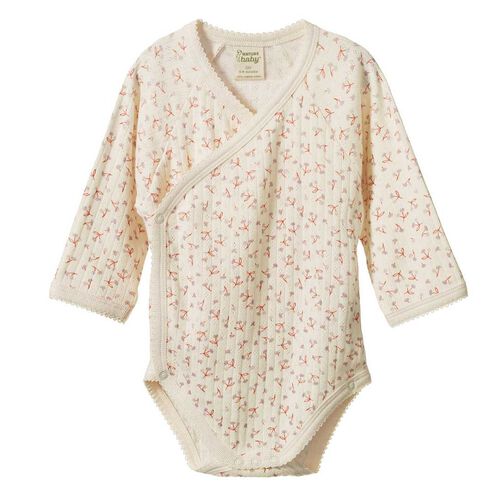 Nature Baby L/S Kimono Bodysuit Pointelle